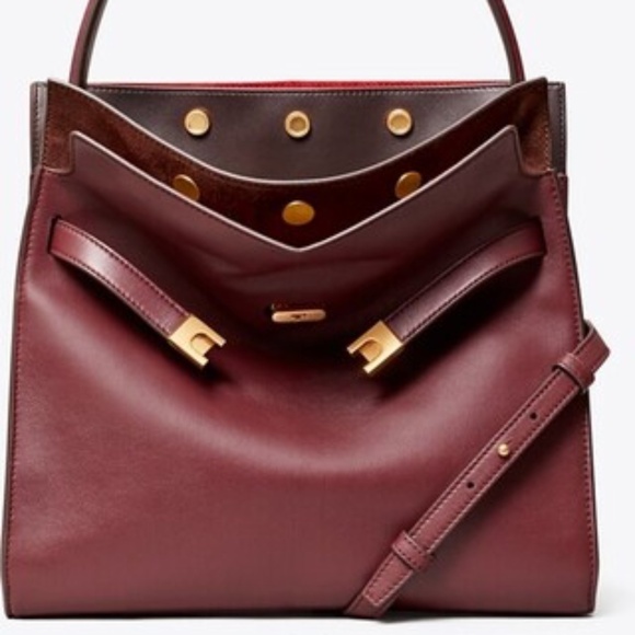 Tory Buch Lee Radziwill Small Double Satchel Bag in Clarat - Picture 3 of 9